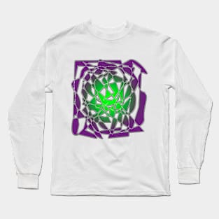 Abstract Geometry - White and Purple Long Sleeve T-Shirt